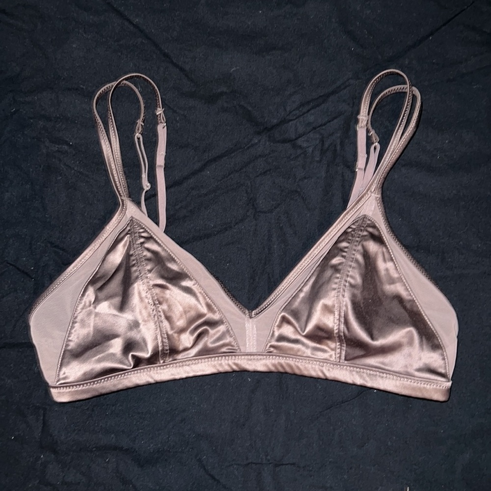 Aerie Copper Bronze Mesh Bralette Sz Medium Wireless Sexy Comfy